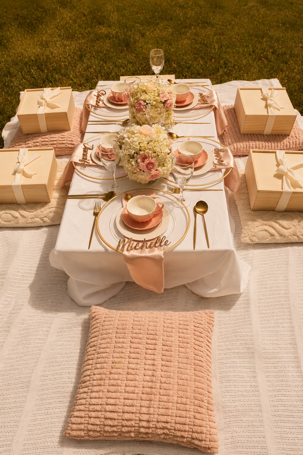 Luxury picnic tablescape